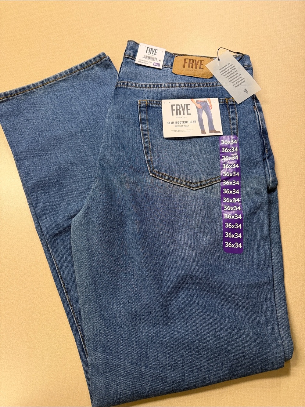 NW5 FRYE Men's Bootcut Jeans - slim Medium Blue Denim Size 36 X 34